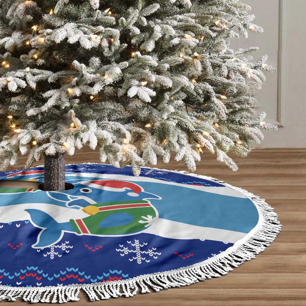 Dolphin Couple Christmas Tree Skirt Funny Xmas Holiday Patterns - Wonder Print Shop