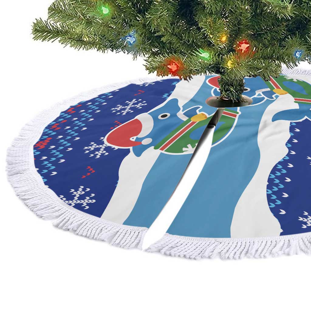 Dolphin Couple Christmas Tree Skirt Funny Xmas Holiday Patterns - Wonder Print Shop