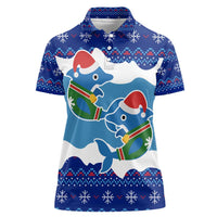 Dolphin Couple Christmas Women Polo Shirt Funny Xmas Holiday Patterns - Wonder Print Shop