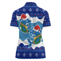 Dolphin Couple Christmas Women Polo Shirt Funny Xmas Holiday Patterns - Wonder Print Shop