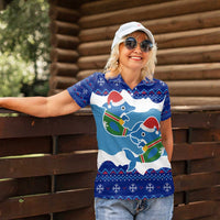Dolphin Couple Christmas Women Polo Shirt Funny Xmas Holiday Patterns - Wonder Print Shop