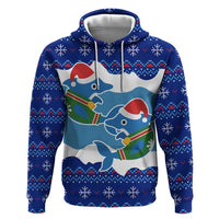 Dolphin Couple Christmas Zip Hoodie Funny Xmas Holiday Patterns - Wonder Print Shop