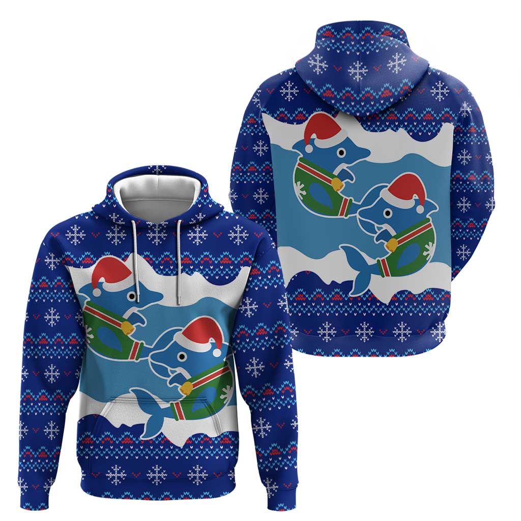 Dolphin Couple Christmas Zip Hoodie Funny Xmas Holiday Patterns - Wonder Print Shop