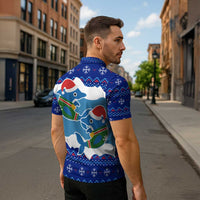 Dolphin Couple Christmas Zipper Polo Shirt Funny Xmas Holiday Patterns - Wonder Print Shop