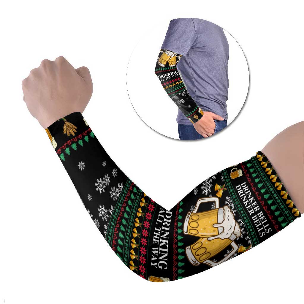 Drinker Bell Christmas Arm Sleeves Funny Xmas Holiday Patterns - Wonder Print Shop