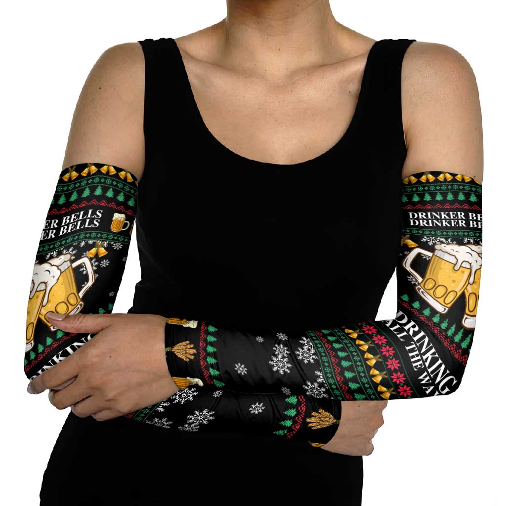 Drinker Bell Christmas Arm Sleeves Funny Xmas Holiday Patterns - Wonder Print Shop