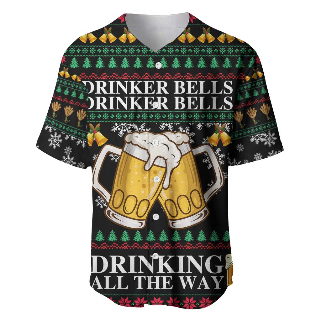 Drinker Bell Christmas Baseball Jersey Funny Xmas Holiday Patterns - Wonder Print Shop