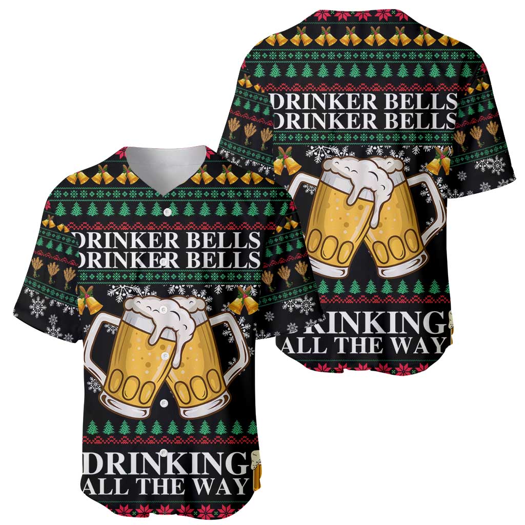 Drinker Bell Christmas Baseball Jersey Funny Xmas Holiday Patterns - Wonder Print Shop