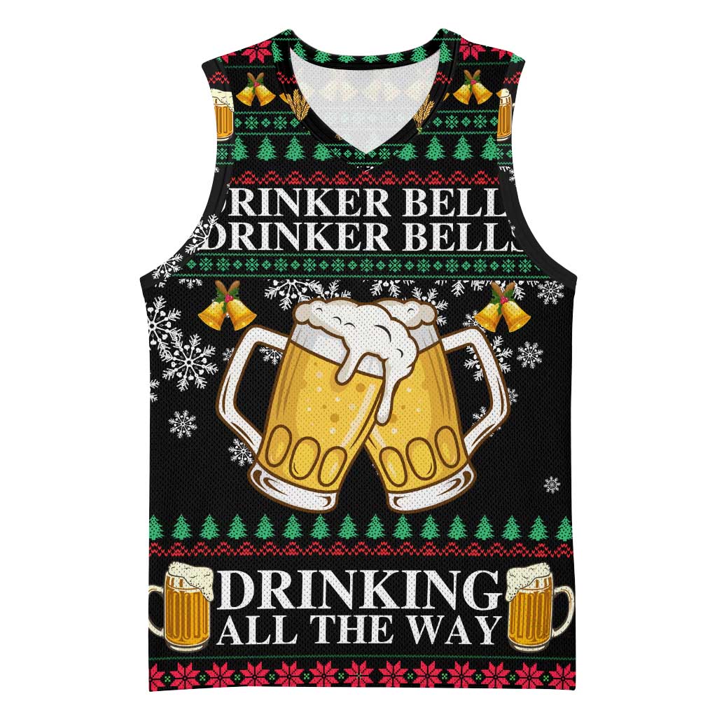 Drinker Bell Christmas Basketball Jersey Funny Xmas Holiday Patterns - Wonder Print Shop