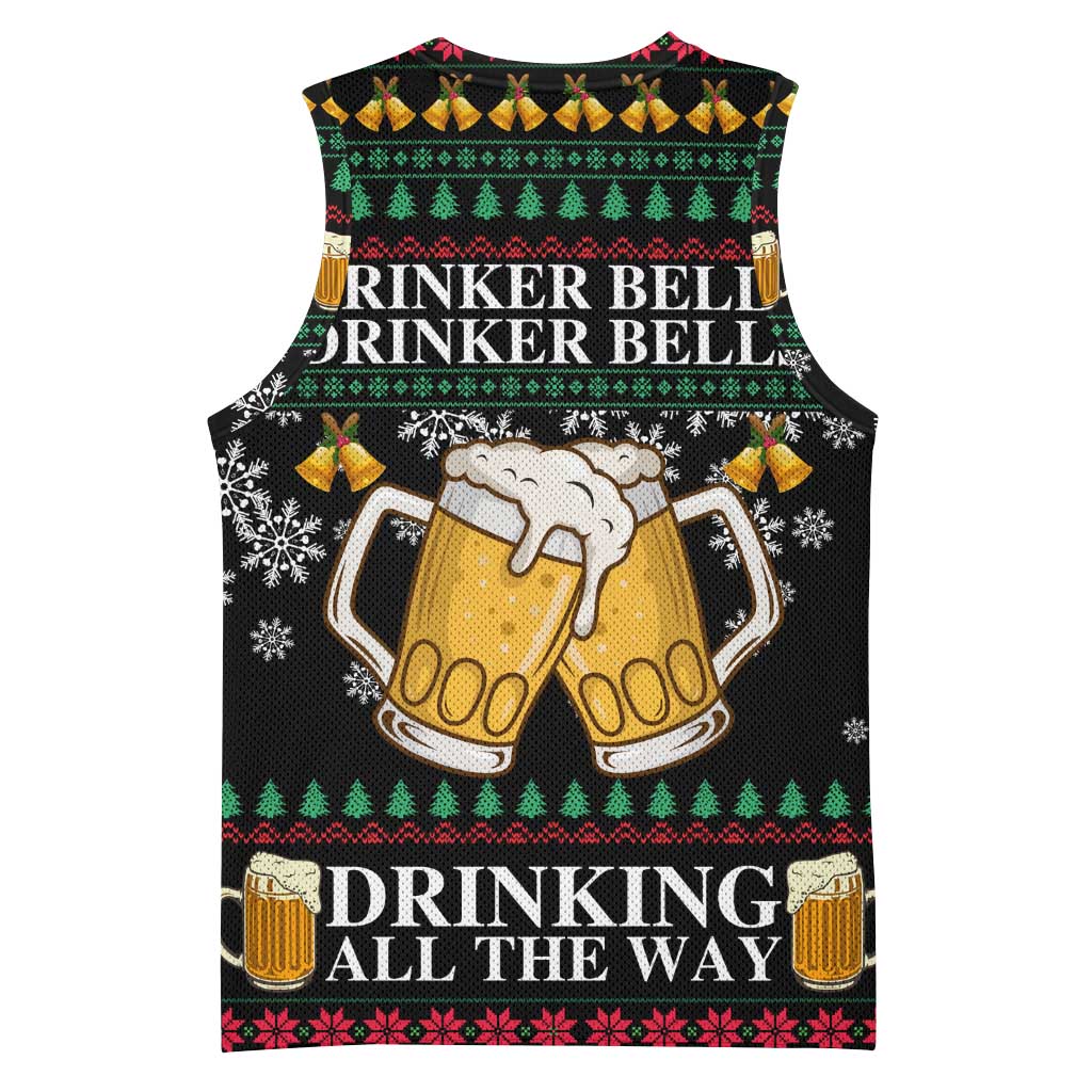 Drinker Bell Christmas Basketball Jersey Funny Xmas Holiday Patterns - Wonder Print Shop