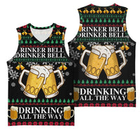 Drinker Bell Christmas Basketball Jersey Funny Xmas Holiday Patterns - Wonder Print Shop