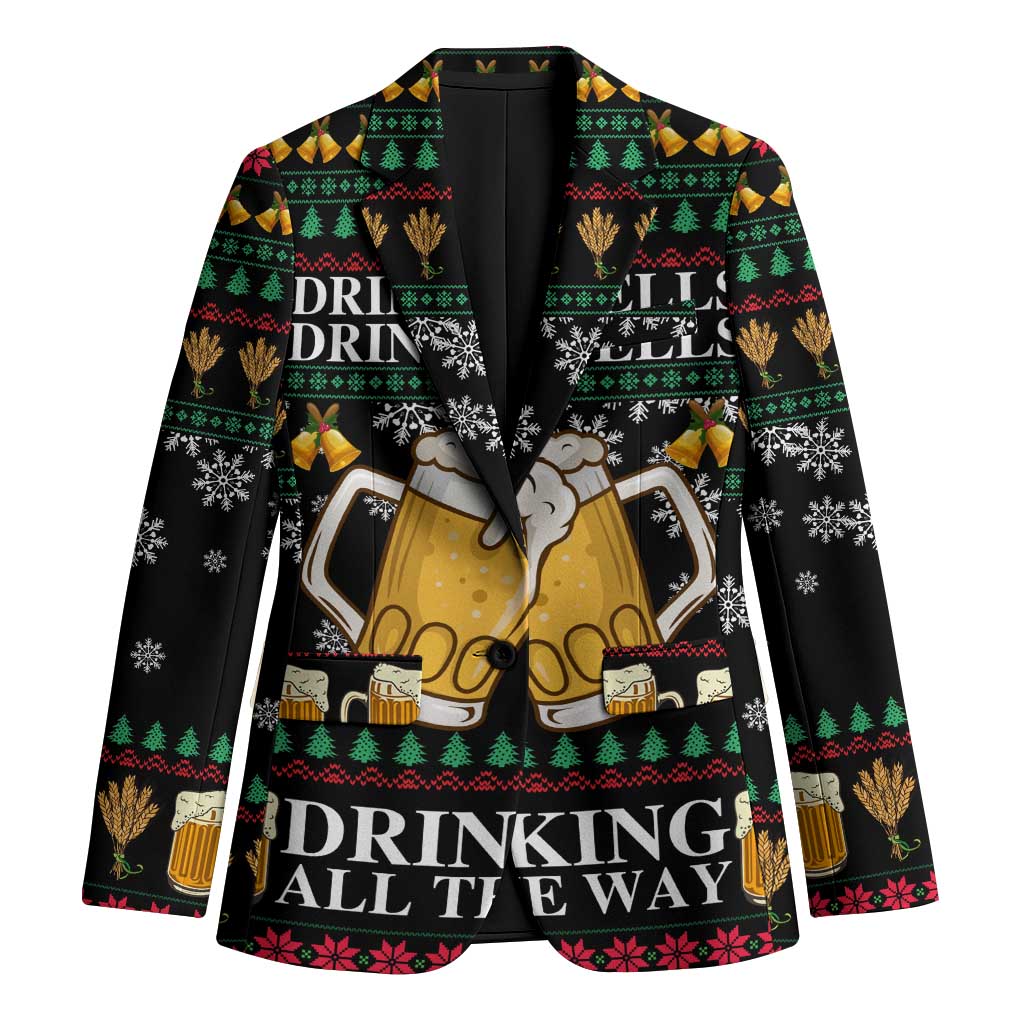 Drinker Bell Christmas Blazer Funny Xmas Holiday Patterns - Wonder Print Shop
