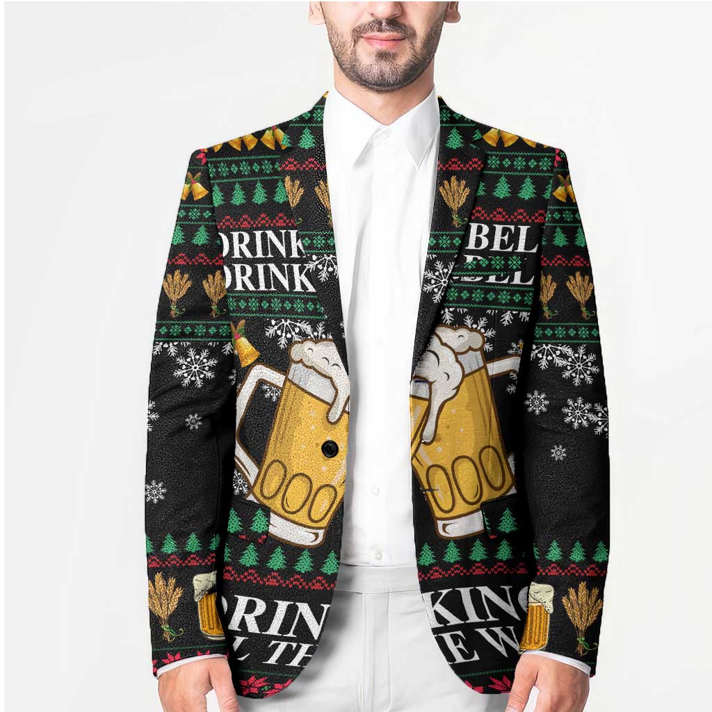 Drinker Bell Christmas Blazer Funny Xmas Holiday Patterns - Wonder Print Shop