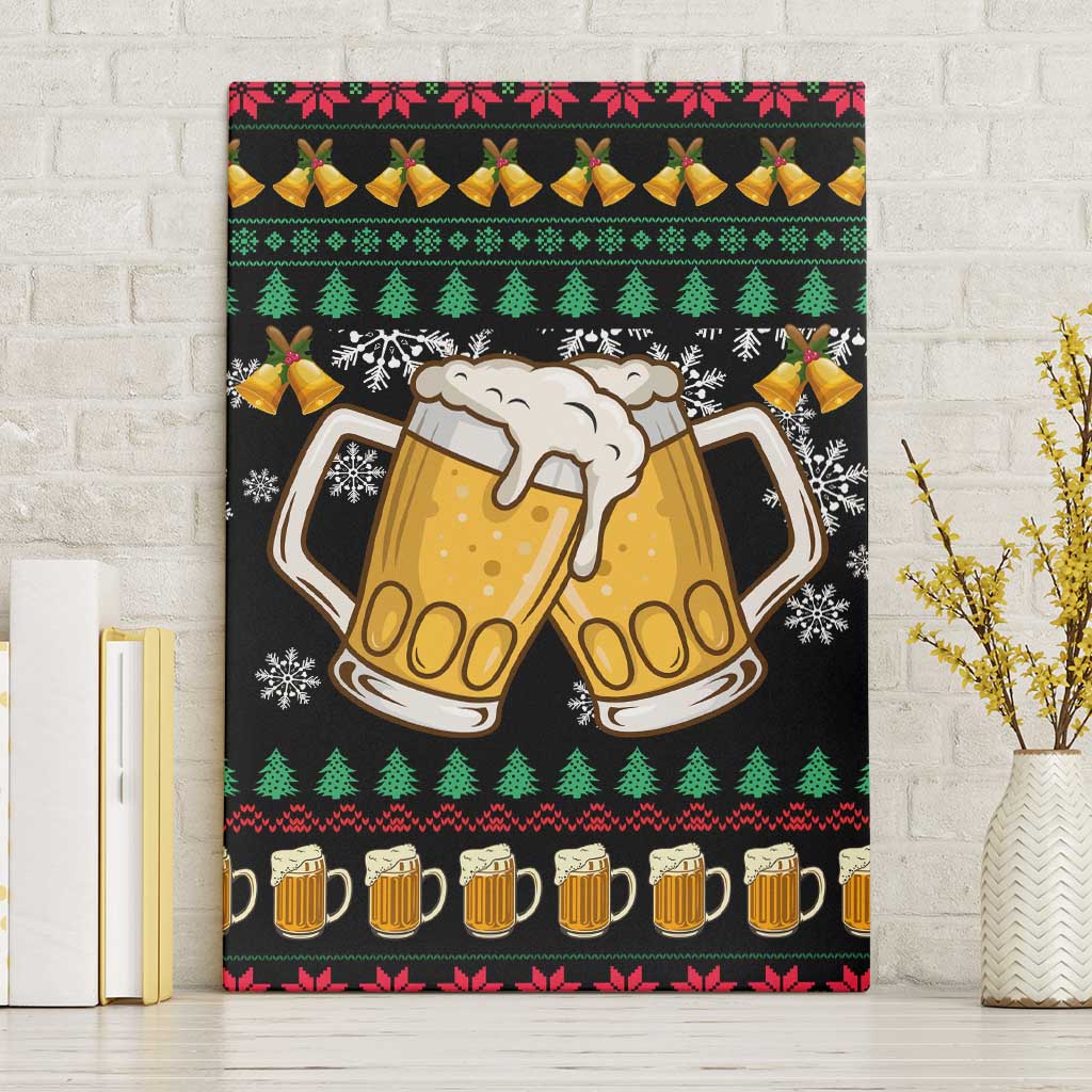 Drinker Bell Christmas Canvas Wall Art Funny Xmas Holiday Patterns - Wonder Print Shop
