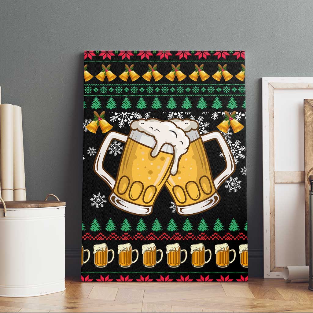 Drinker Bell Christmas Canvas Wall Art Funny Xmas Holiday Patterns - Wonder Print Shop