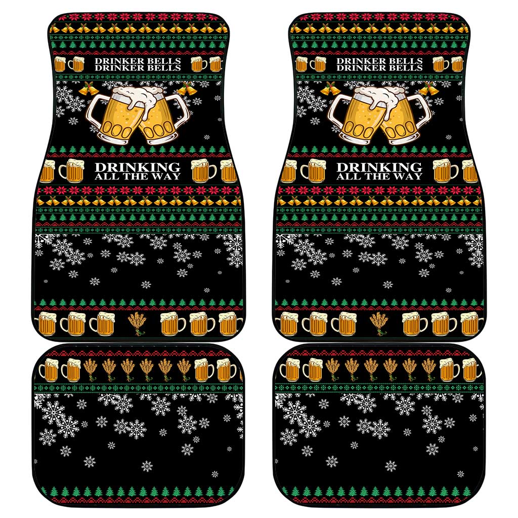 Drinker Bell Christmas Car Mats Funny Xmas Holiday Patterns - Wonder Print Shop
