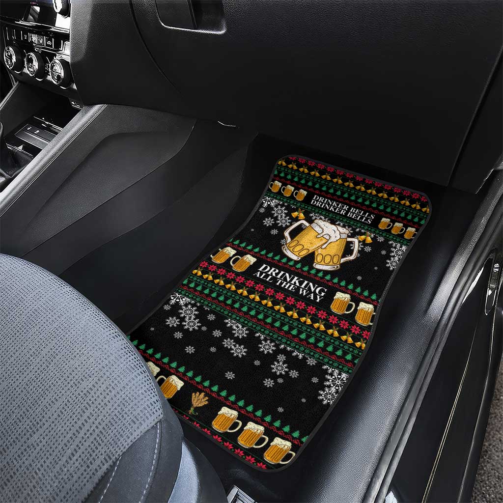 Drinker Bell Christmas Car Mats Funny Xmas Holiday Patterns - Wonder Print Shop