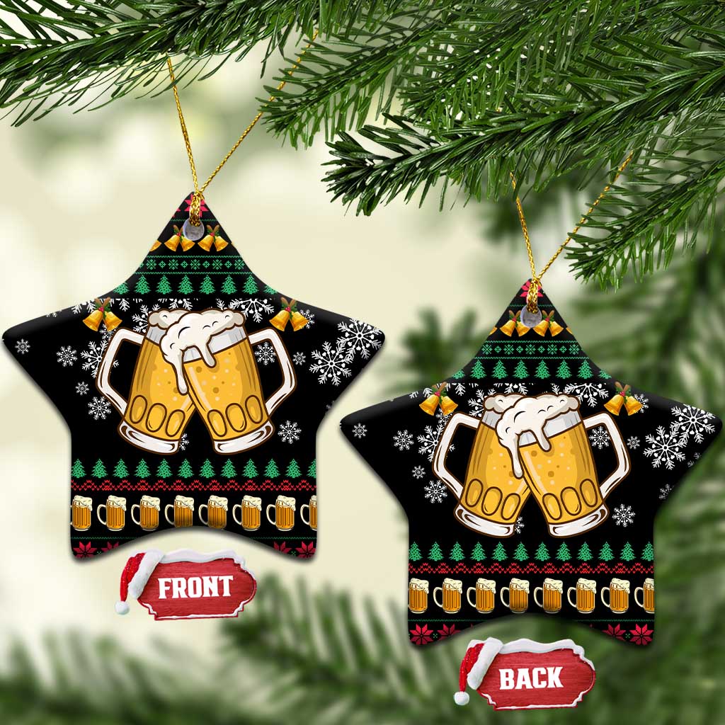 Drinker Bell Christmas Ceramic Ornament Funny Xmas Holiday Patterns - Wonder Print Shop