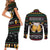Drinker Bell Christmas Couples Matching Short Sleeve Bodycon Dress and Long Sleeve Button Shirt Funny Xmas Holiday Patterns - Wonder Print Shop
