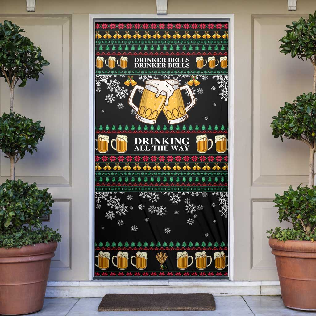 Drinker Bell Christmas Door Cover Funny Xmas Holiday Patterns - Wonder Print Shop