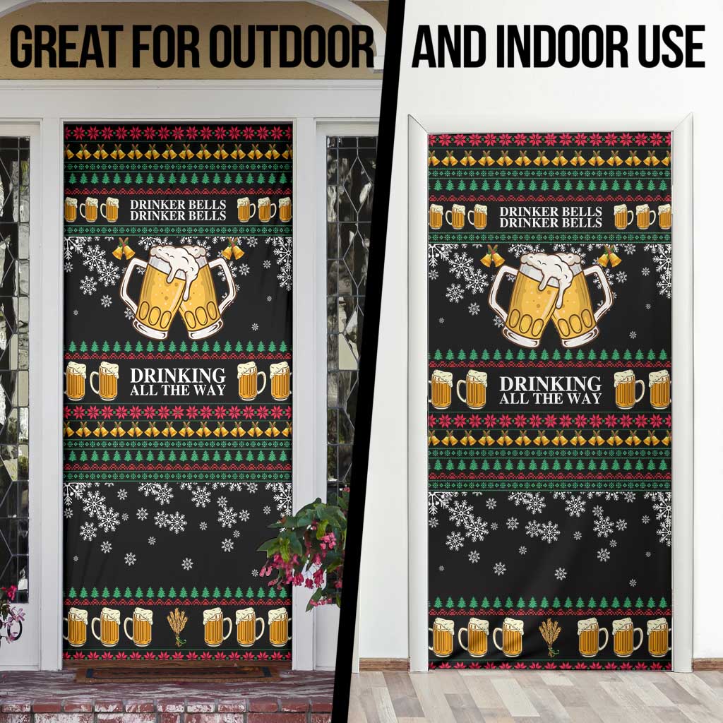 Drinker Bell Christmas Door Cover Funny Xmas Holiday Patterns - Wonder Print Shop