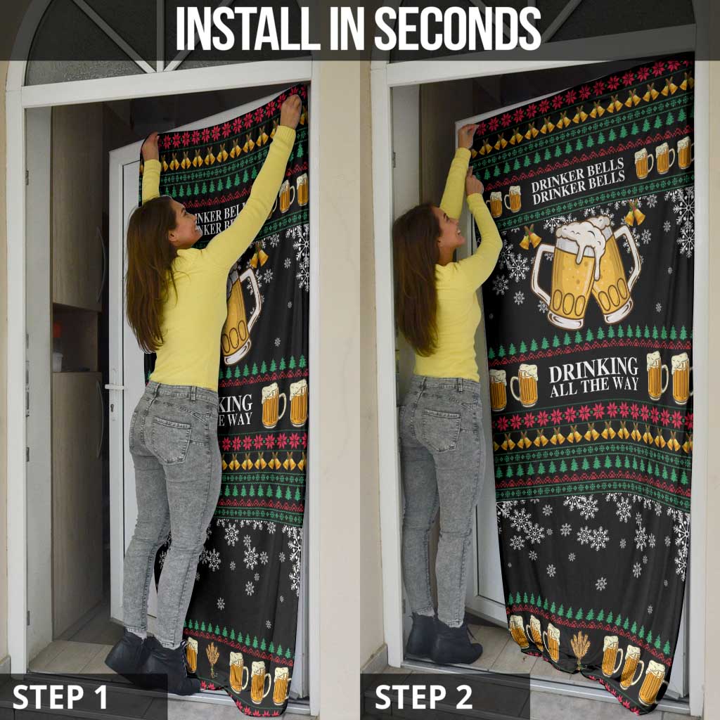 Drinker Bell Christmas Door Cover Funny Xmas Holiday Patterns - Wonder Print Shop