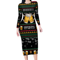 Drinker Bell Christmas Family Matching Long Sleeve Bodycon Dress and Hawaiian Shirt Funny Xmas Holiday Patterns - Wonder Print Shop