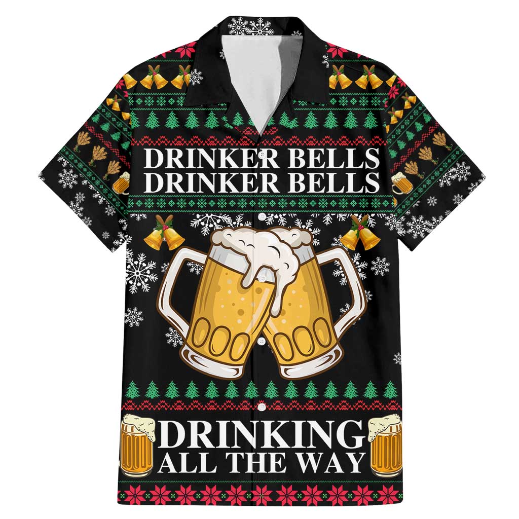 Drinker Bell Christmas Family Matching Mermaid Dress and Hawaiian Shirt Funny Xmas Holiday Patterns - Wonder Print Shop