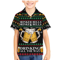 Drinker Bell Christmas Family Matching Mermaid Dress and Hawaiian Shirt Funny Xmas Holiday Patterns - Wonder Print Shop