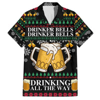 Drinker Bell Christmas Family Matching Off The Shoulder Long Sleeve Dress and Hawaiian Shirt Funny Xmas Holiday Patterns - Wonder Print Shop