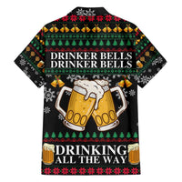 Drinker Bell Christmas Family Matching Off The Shoulder Long Sleeve Dress and Hawaiian Shirt Funny Xmas Holiday Patterns - Wonder Print Shop