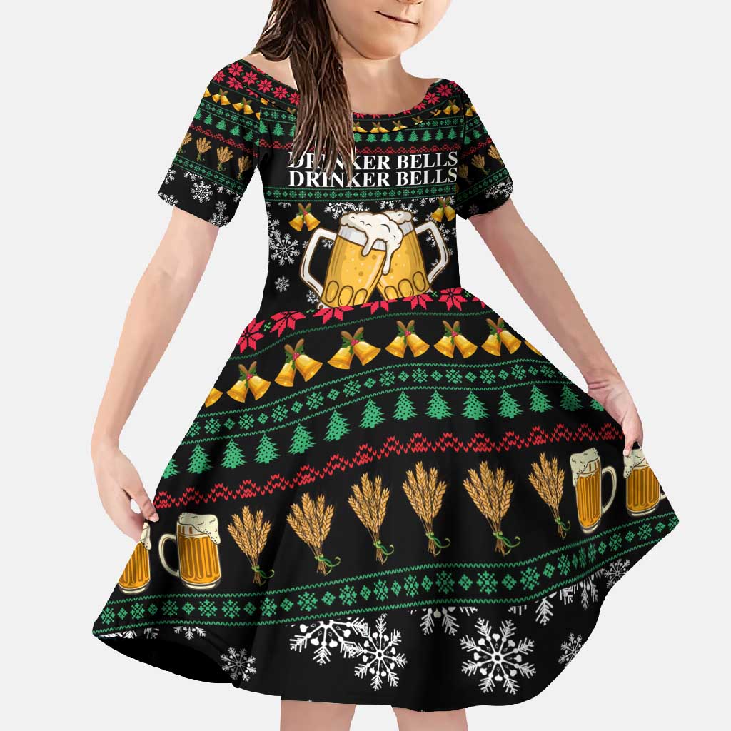 Drinker Bell Christmas Family Matching Off Shoulder Maxi Dress and Hawaiian Shirt Funny Xmas Holiday Patterns - Wonder Print Shop