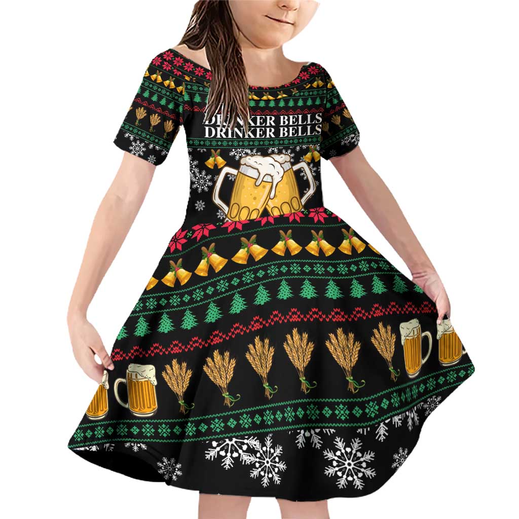 Drinker Bell Christmas Family Matching Off Shoulder Short Dress and Hawaiian Shirt Funny Xmas Holiday Patterns - Wonder Print Shop