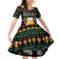 Drinker Bell Christmas Family Matching Off Shoulder Short Dress and Hawaiian Shirt Funny Xmas Holiday Patterns - Wonder Print Shop