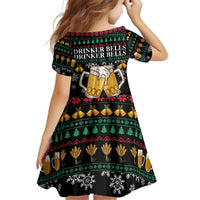 Drinker Bell Christmas Family Matching Off Shoulder Short Dress and Hawaiian Shirt Funny Xmas Holiday Patterns - Wonder Print Shop
