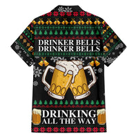 Drinker Bell Christmas Family Matching Off Shoulder Short Dress and Hawaiian Shirt Funny Xmas Holiday Patterns - Wonder Print Shop
