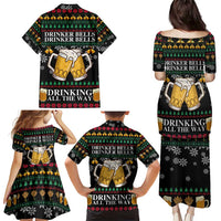 Drinker Bell Christmas Family Matching Puletasi and Hawaiian Shirt Funny Xmas Holiday Patterns - Wonder Print Shop