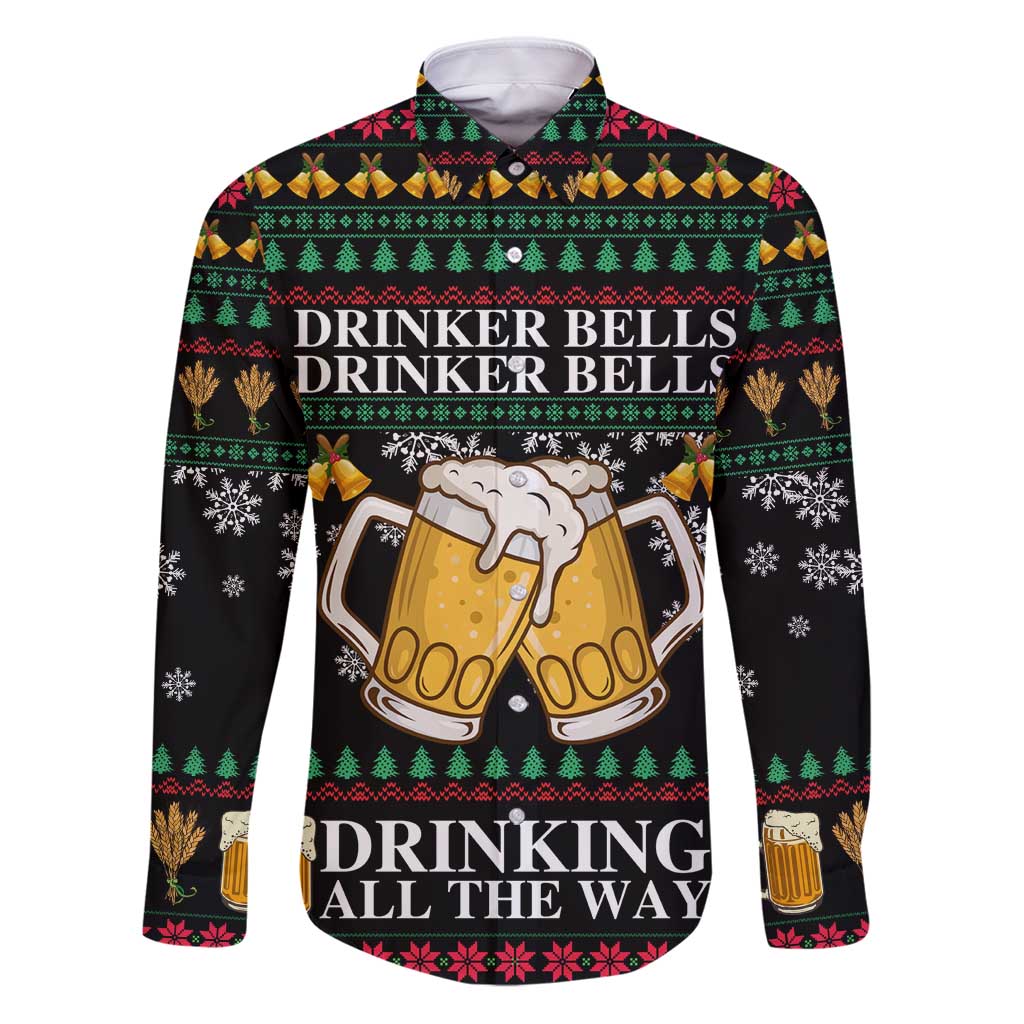 Drinker Bell Christmas Family Matching Puletasi and Hawaiian Shirt Funny Xmas Holiday Patterns - Wonder Print Shop