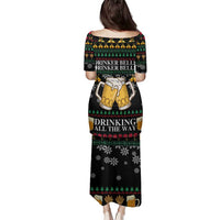 Drinker Bell Christmas Family Matching Puletasi and Hawaiian Shirt Funny Xmas Holiday Patterns - Wonder Print Shop