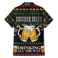 Drinker Bell Christmas Family Matching Short Sleeve Bodycon Dress and Hawaiian Shirt Funny Xmas Holiday Patterns - Wonder Print Shop