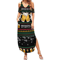 Drinker Bell Christmas Family Matching Summer Maxi Dress and Hawaiian Shirt Funny Xmas Holiday Patterns - Wonder Print Shop