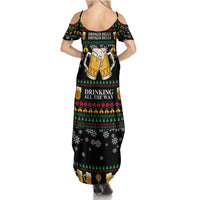 Drinker Bell Christmas Family Matching Summer Maxi Dress and Hawaiian Shirt Funny Xmas Holiday Patterns - Wonder Print Shop