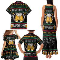 Drinker Bell Christmas Family Matching Tank Maxi Dress and Hawaiian Shirt Funny Xmas Holiday Patterns - Wonder Print Shop