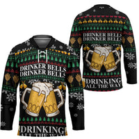 Drinker Bell Christmas Hockey Jersey Funny Xmas Holiday Patterns - Wonder Print Shop