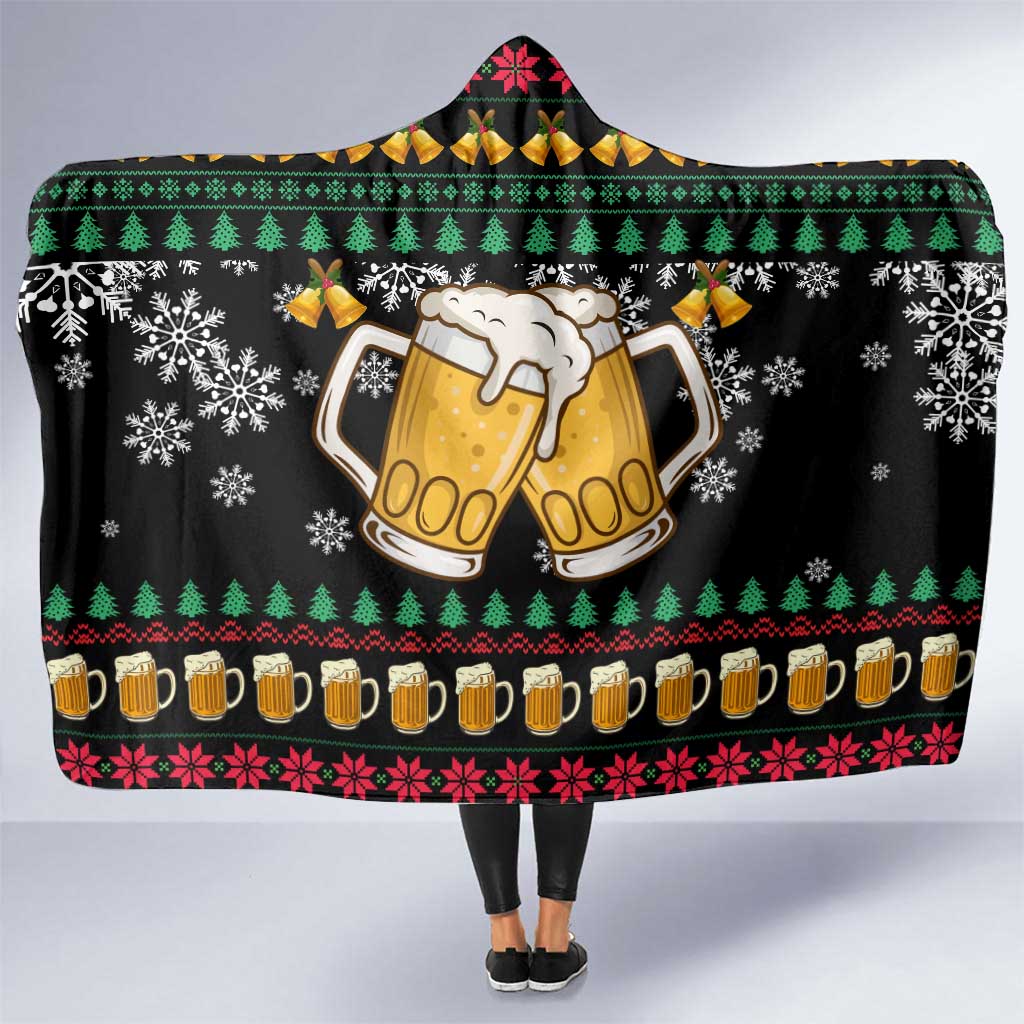 Drinker Bell Christmas Hooded Blanket Funny Xmas Holiday Patterns - Wonder Print Shop