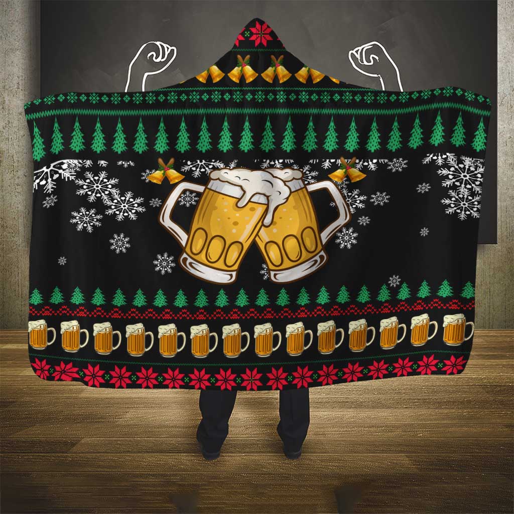 Drinker Bell Christmas Hooded Blanket Funny Xmas Holiday Patterns - Wonder Print Shop