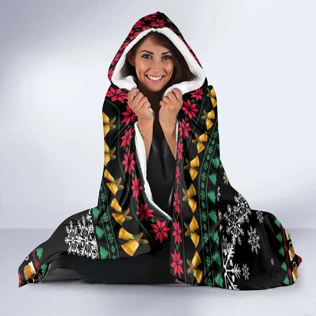 Drinker Bell Christmas Hooded Blanket Funny Xmas Holiday Patterns - Wonder Print Shop