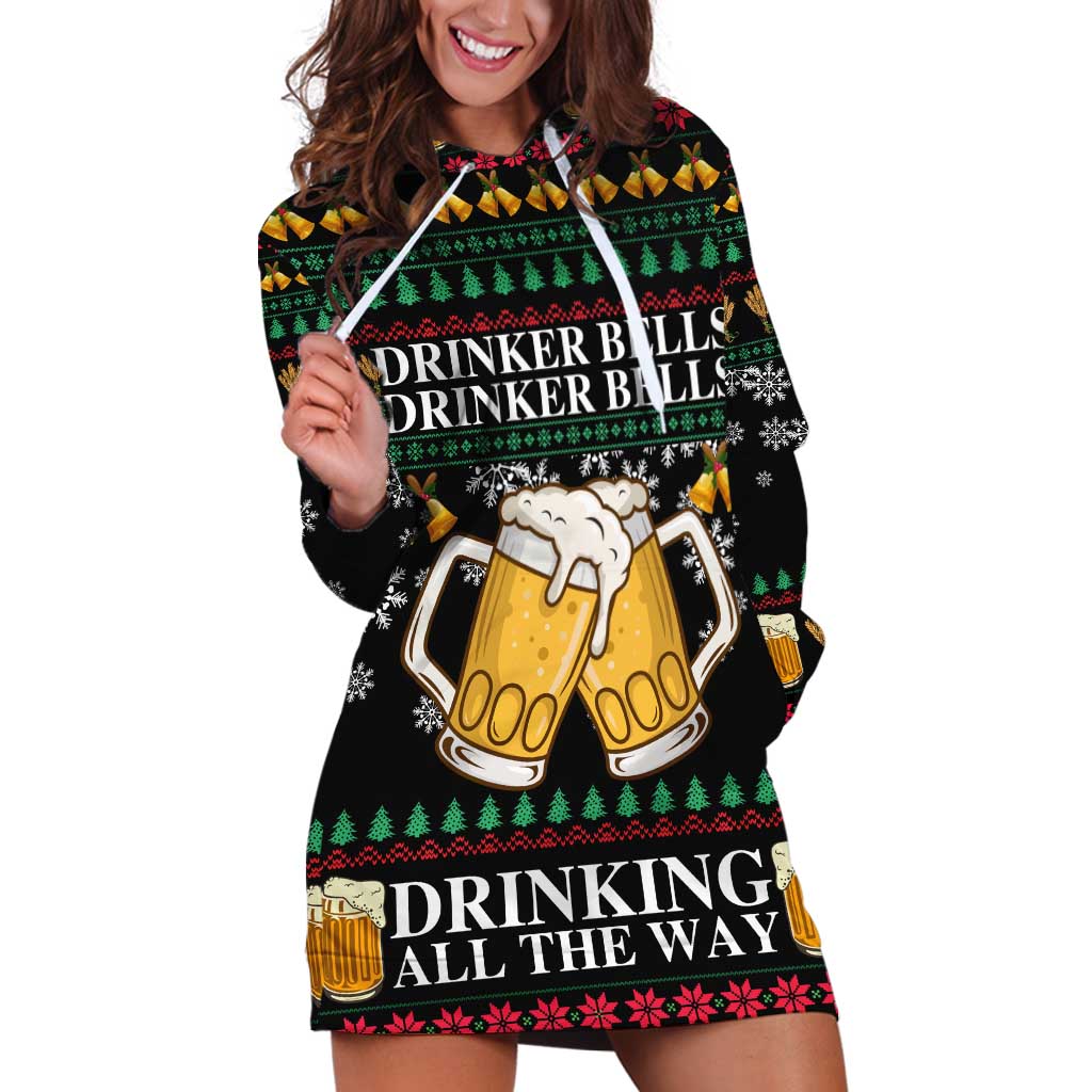 Drinker Bell Christmas Hoodie Dress Funny Xmas Holiday Patterns - Wonder Print Shop