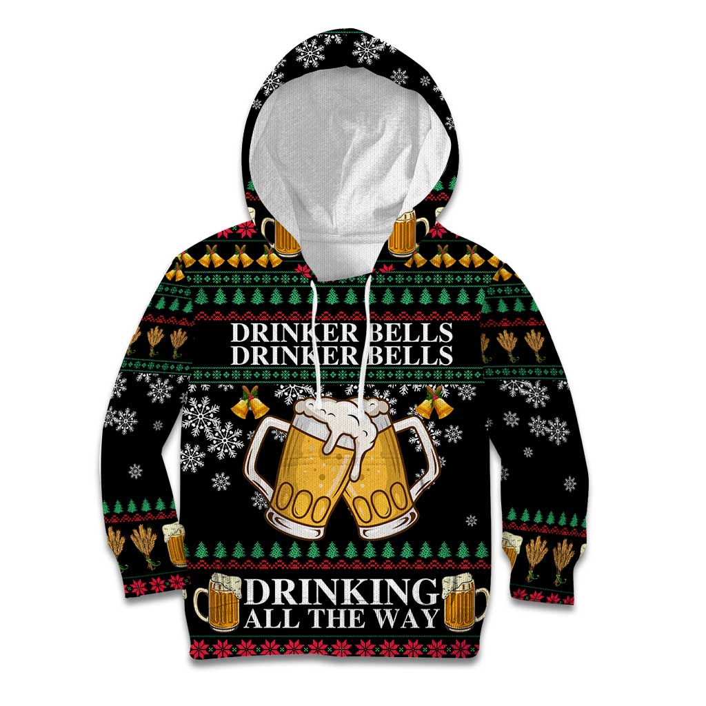 Drinker Bell Christmas Kid Hoodie Funny Xmas Holiday Patterns - Wonder Print Shop