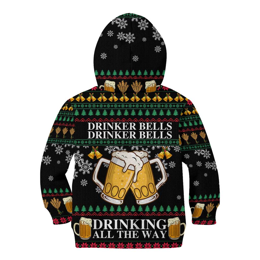Drinker Bell Christmas Kid Hoodie Funny Xmas Holiday Patterns - Wonder Print Shop